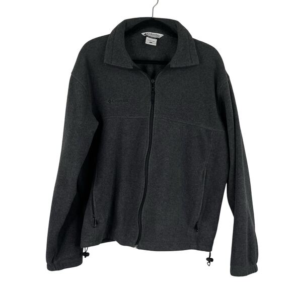 Columbia Gray Fleece Full Zip Sweater Men's Large Outdoors Winter Activewear - Picture 1 of 12